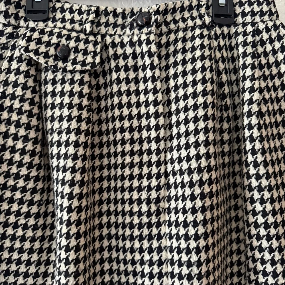 Marc Jacobs Houndstooth Wool Blend Mini Skirt - Black & White - Size 10 - Picture 3 of 7